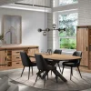 Eetkamer VERDUN: Dressoir + Combikast + Tafel Ovaal 230x120 + 4 stoelen LISSONI PU Zwart