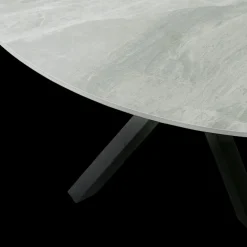 Eettafel ALONSO Ø130 H76 Keramiek Grijs