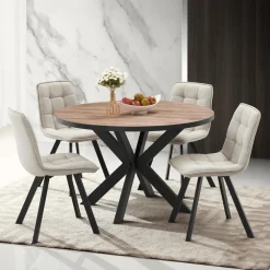 Eettafel DELPHINE Ø120 Sterpoot Zwart