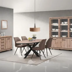 Eettafel DELPHINE Ovaal 220x110 Sterpoot Zwart