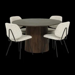 Eettafel DOMINGO Mango Donkerbruin Ø130