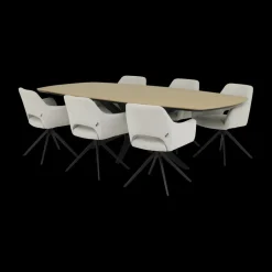 Eettafel ENCANTO Deens Ovaal 250x128 Blond Oak