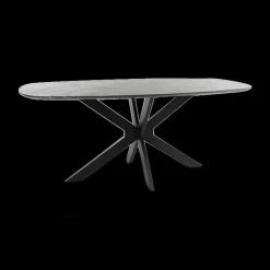 Eettafel ENRICO Marmerlook Zwart 180x90