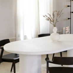 Eettafel ITHAKA Ovaal 220x110 Microcement Kolompoot