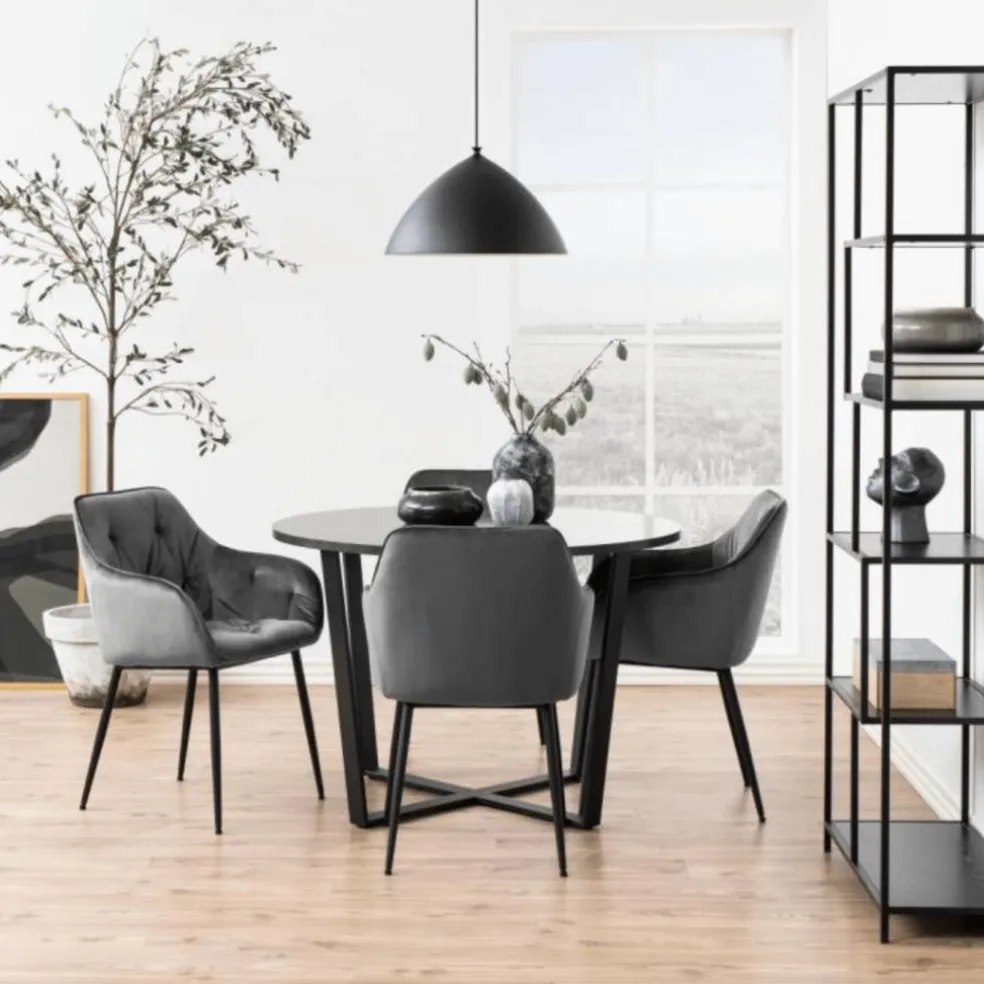 Eettafel MAITE Marble Black Ø110cm