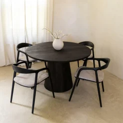 Eettafel MARANZA Ø130 Mangohout Zwart