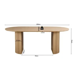 Eettafel PORTO 200x100 Decor Eik Naturel