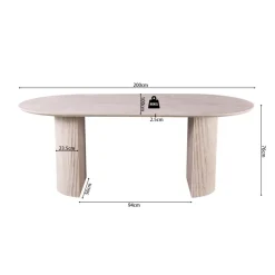 Eettafel PORTO 200x100 Travertijnlook