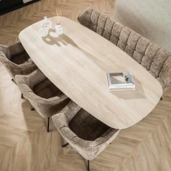 Eettafel SANCHO Keramiek Travertin 215x105