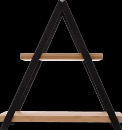 Etagère APRIX 2Niv. Met. Zwart/Bamboe