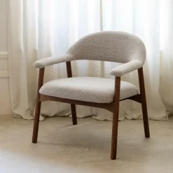 Fauteuil COLETTE Monza Beige - Poot Walnoot
