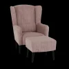 Fauteuil SPAIN met poef Poso Pink