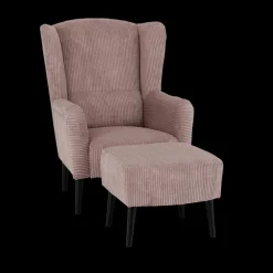 Fauteuil SPAIN met poef Poso Pink