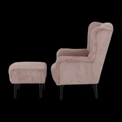 Fauteuil SPAIN met poef Poso Pink
