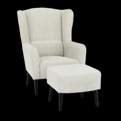 Fauteuil SPAIN met poef Poso Ivory