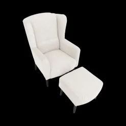Fauteuil SPAIN met poef Poso Ivory