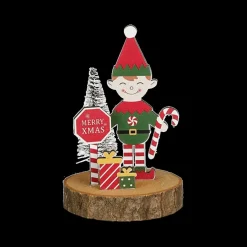 Figuur Elf Hout/Groen/Rood Ass.