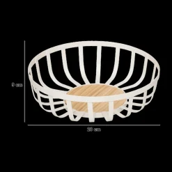 Fruitschaal WHITEWOOD Rond Metaal Wit
