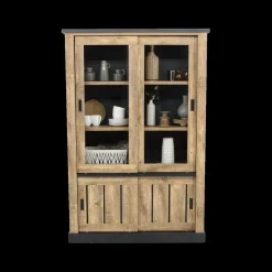 Glaskast KAMIEL Industrial Oak
