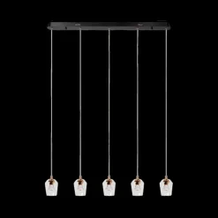 Hanglamp BERLIANE 5Del. Lang Transparant