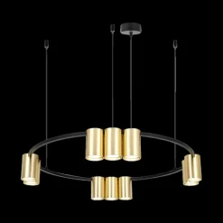 Hanglamp ISE 10Del. Geborst. Goud/Zwart