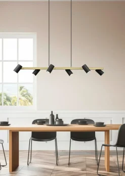 Hanglamp MARLEY 6-Delig Metaal Zwart/Goud