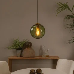 Hanglamp MONSARAZ 1Del. Glas Groen