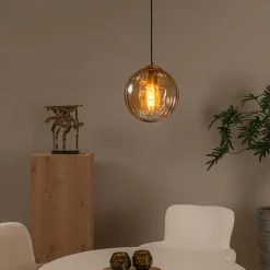 Hanglamp MONSARAZ 1Del. Glas Amber