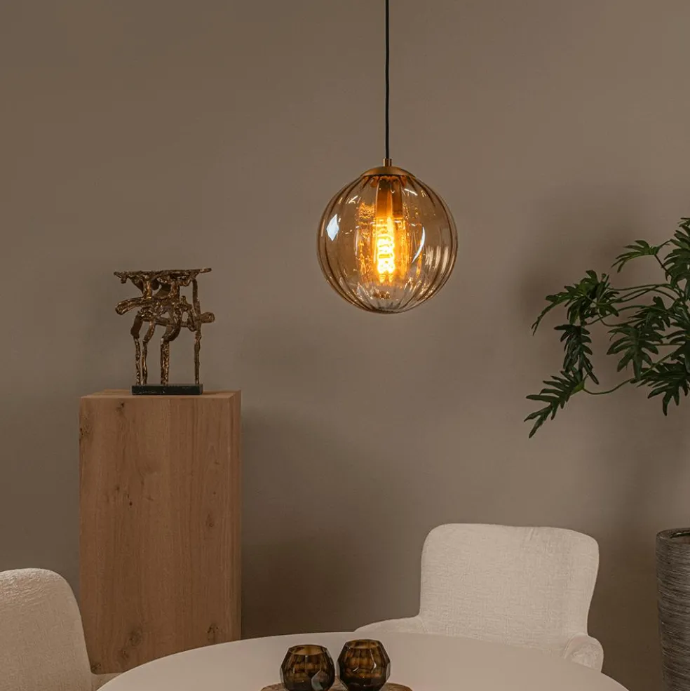 Hanglamp MONSARAZ 1Del. Glas Amber