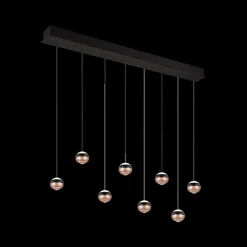 Hanglamp ORBIT 8Del. Zwart/Coffee