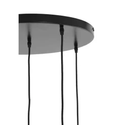 Hanglamp RAKEL 5Del. Rnd Ant. Brons/Glas Smoke