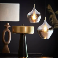 Hanglamp RAKEL L Ant. Brons/Glas Smoke