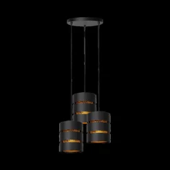 Hanglamp ROSAS 3Del. Rond Zwart/Goud