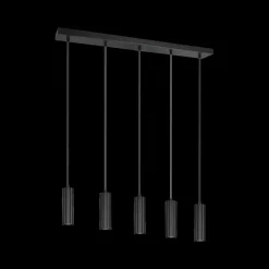 Hanglamp SOKA 5Del. Metaal Zwart