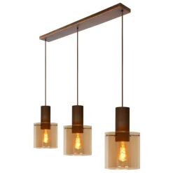 Hanglamp TOLEDO 3Del. Koper/Glas Amber