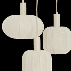 Hanglamp TUFIA 3Del Rond Linnen Crème