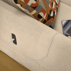 Hoeksalon CECILE Beige met Elektrische Diepteverstelling B263