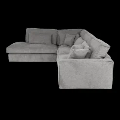 Hoeksalon CYLLENE Longchair Links Grijs