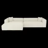 Hoeksalon LUNES Longchair Links Ivory