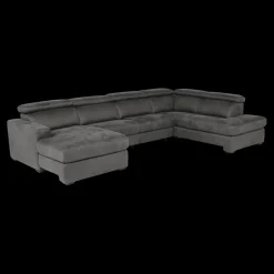 Hoeksalon MARLEY Longchair Links Smokey Grey