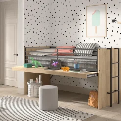 Hoogslaper DIEWKE Uitschuifbaar Bureau Eik 90x200