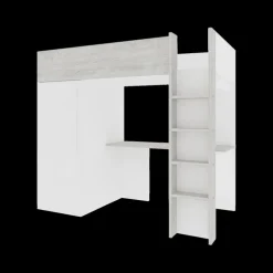 Hoogslaper incl. bureau/kleerkast LEVI White