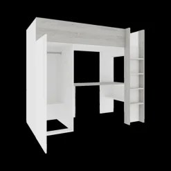 Hoogslaper incl. bureau/kleerkast LEVI White