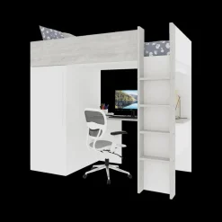 Hoogslaper incl. bureau/kleerkast LEVI White