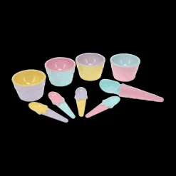 Ijspotjes CREAMY 9Del. met Lepels/Schepper