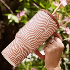 Isoleefles DAMYAN 900ml Ribbel Peach