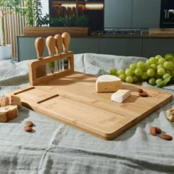 Kaasplank FRAGO M/4Del. Bestek Bamboe