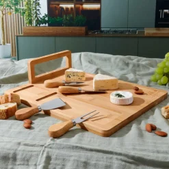 Kaasplank FRAGO M/4Del. Bestek Bamboe