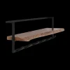 Kapstok 6 haken met plank, massief accacia naturel