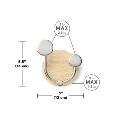 Kapstok MELODY 2H. Naturel/Nikkel
